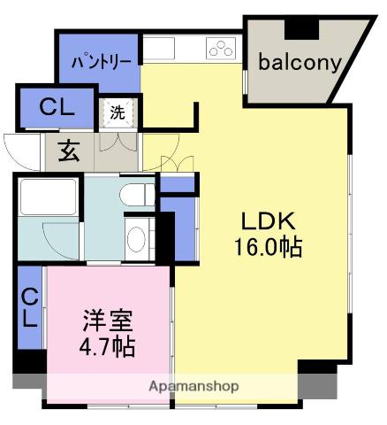 YZ MAHOROBA(1LDK/8階)の間取り写真
