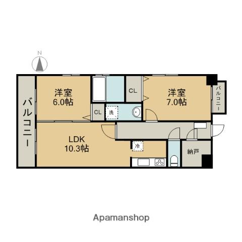 グランアベニュー名駅南(2LDK/3階)の間取り写真