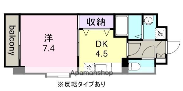 ポポラーレ白鳥(1DK/3階)の間取り写真