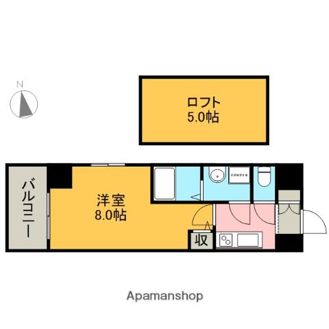 エステムコート名古屋・栄デュアルレジェンド(1K/5階)の間取り写真