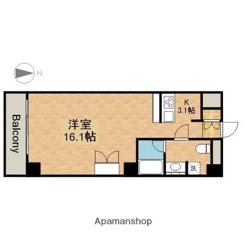 スクエア名駅南(ワンルーム/4階)の間取り写真