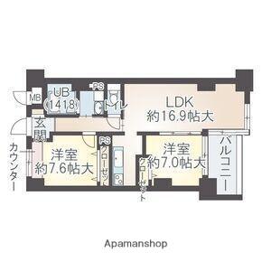 イーグルヘッド橦木(1LDK/11階)の間取り写真