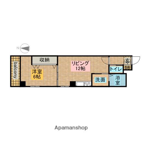 フェリシダージ鶴舞(1LDK/2階)の間取り写真