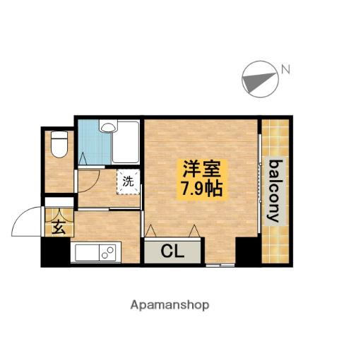 アビタシオン鶴舞(1K/6階)の間取り写真