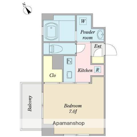 プロシード吹上(1K/1階)の間取り写真