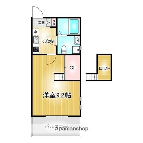 プリミエール妙音通(1K/2階)の間取り写真