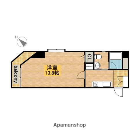 エスポアール光洋(1K/2階)の間取り写真