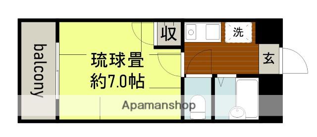 シングルライフ大口(1K/4階)の間取り写真