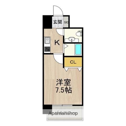 フロンティアタワー名駅南(1K/4階)の間取り写真