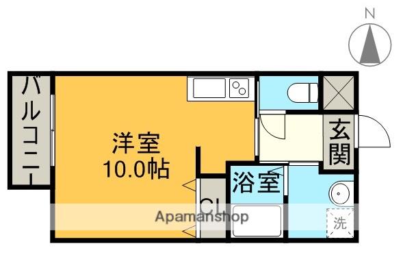 カーサ千年(ワンルーム/2階)の間取り写真