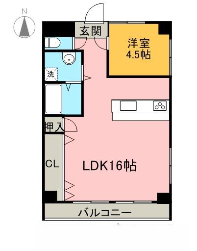 第3フクマルビル(1LDK/7階)の間取り写真