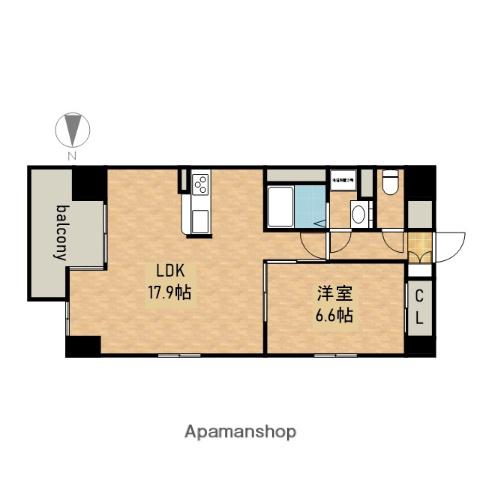 GRAMERCY SHIRAKAWA KOEN(1LDK/5階)の間取り写真