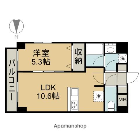 CANAL イースト(1LDK/2階)の間取り写真