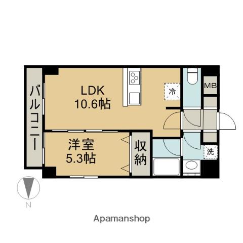 CANAL イースト(1LDK/2階)の間取り写真