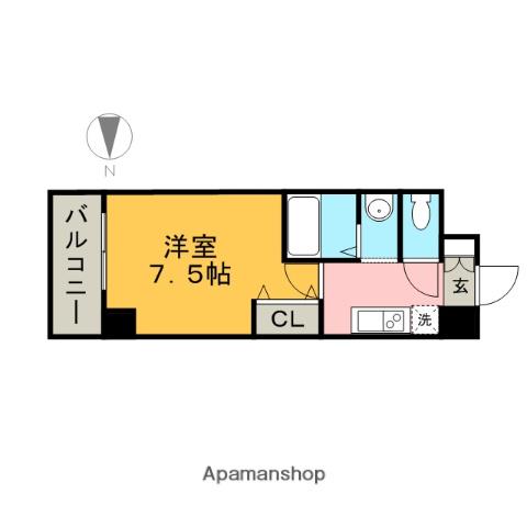 ニーズ メゾン 新栄(1K/4階)の間取り写真