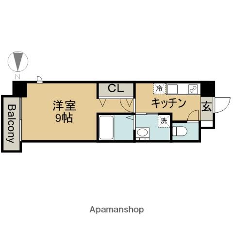 リシュドール鶴舞公園(1K/14階)の間取り写真