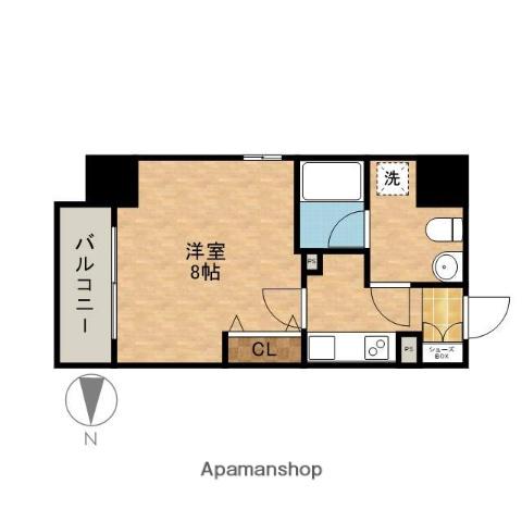 アクアヒルズ(1K/8階)の間取り写真