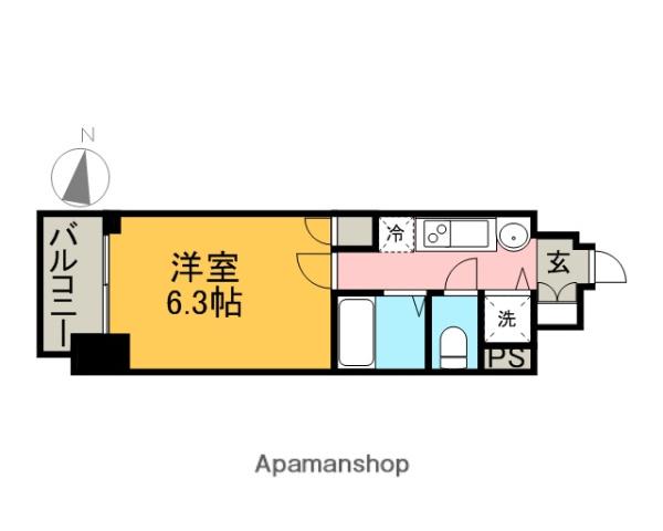 ライジングコート瑞穂通(1K/3階)の間取り写真