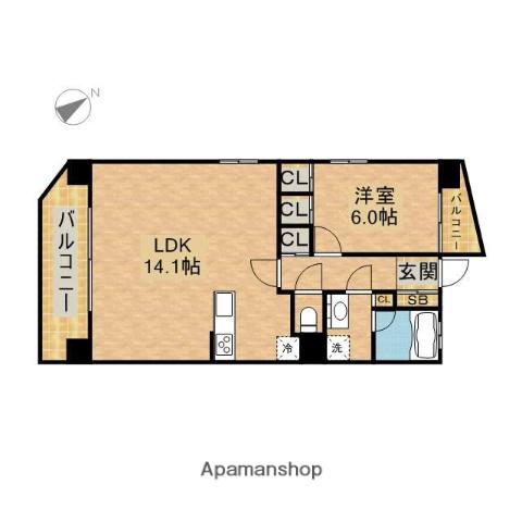 上前津ライズ(1LDK/12階)の間取り写真