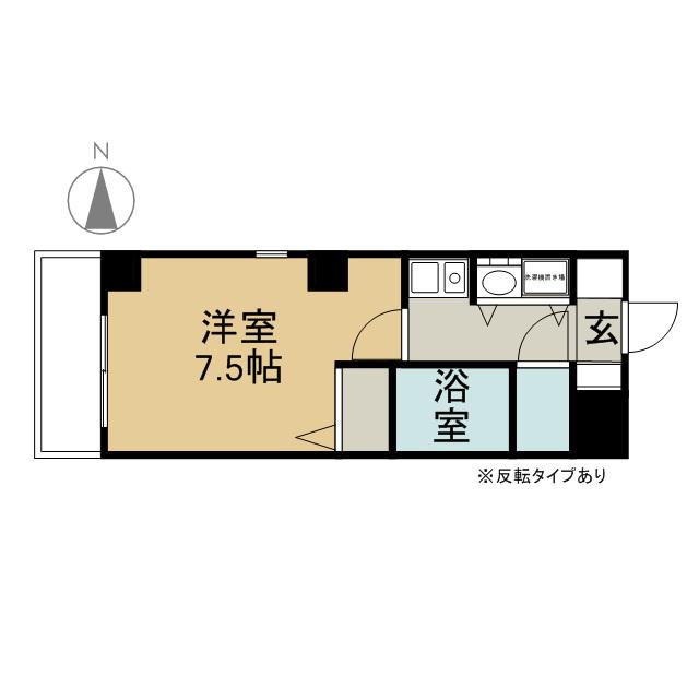 アヴァンセドミール(1K/6階)の間取り写真