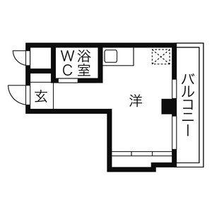 小塩マンション(ワンルーム/2階)の間取り写真
