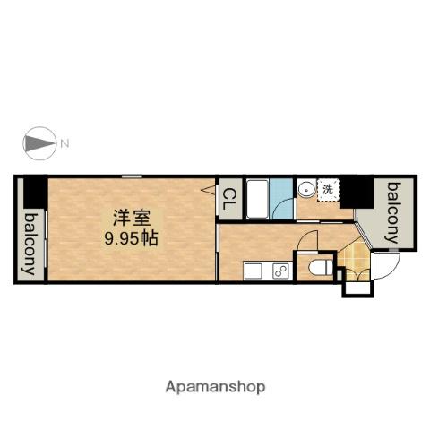 パラッツォ スペチアーレ(1K/8階)の間取り写真