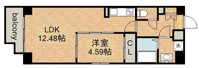 ルーエ千種(1LDK/11階)の間取り写真