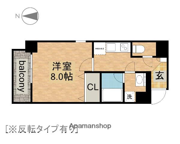 ア レーズ(1K/8階)の間取り写真