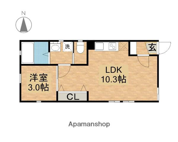 GREAT JOURNEY(1LDK/1階)の間取り写真