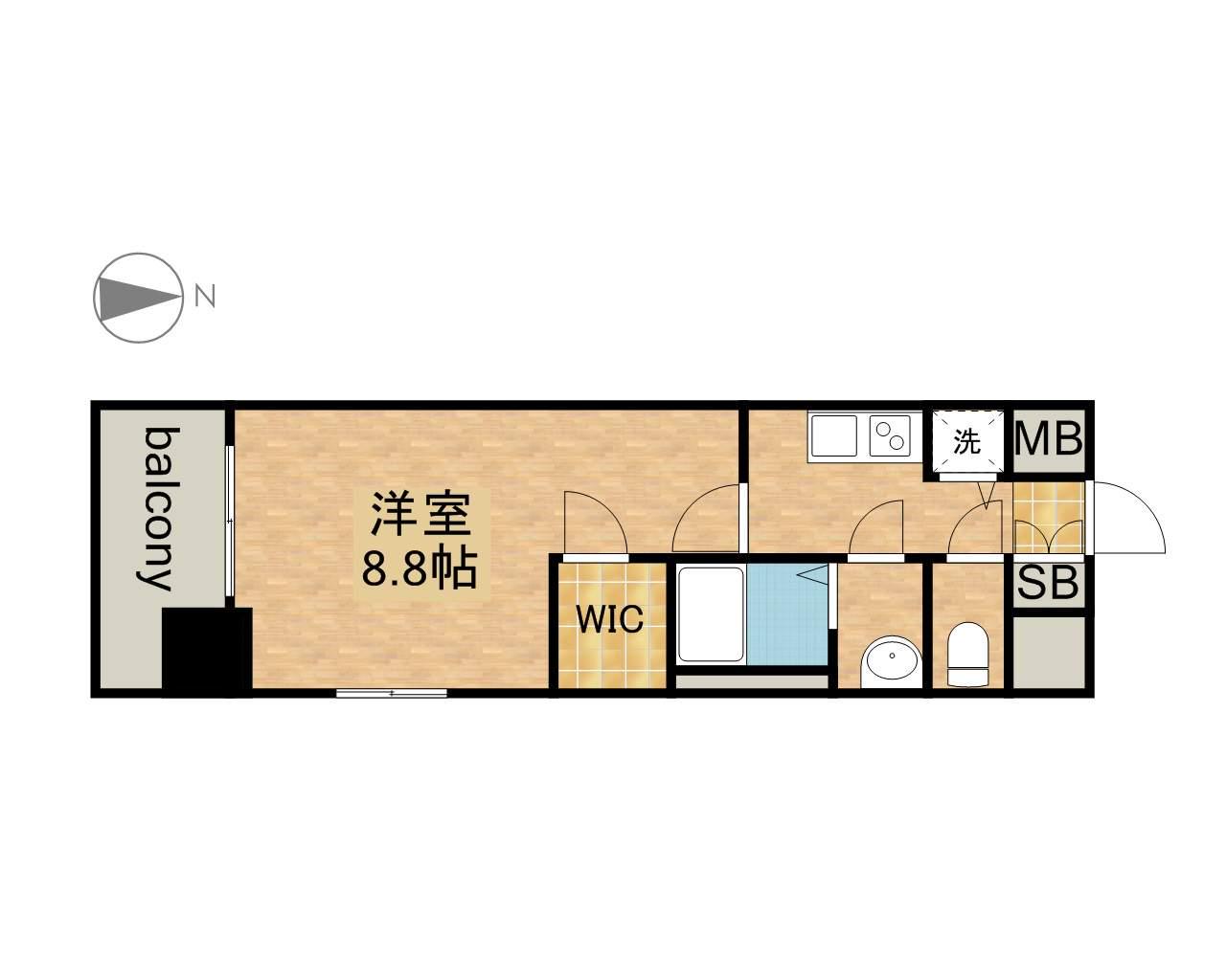 プレサンスジェネ丸の内(1K/7階)の間取り写真