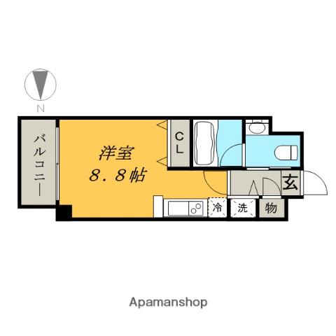 GLANZ(ワンルーム/11階)の間取り写真