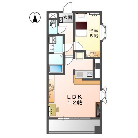 リバパレス鶴舞(1LDK/4階)の間取り写真