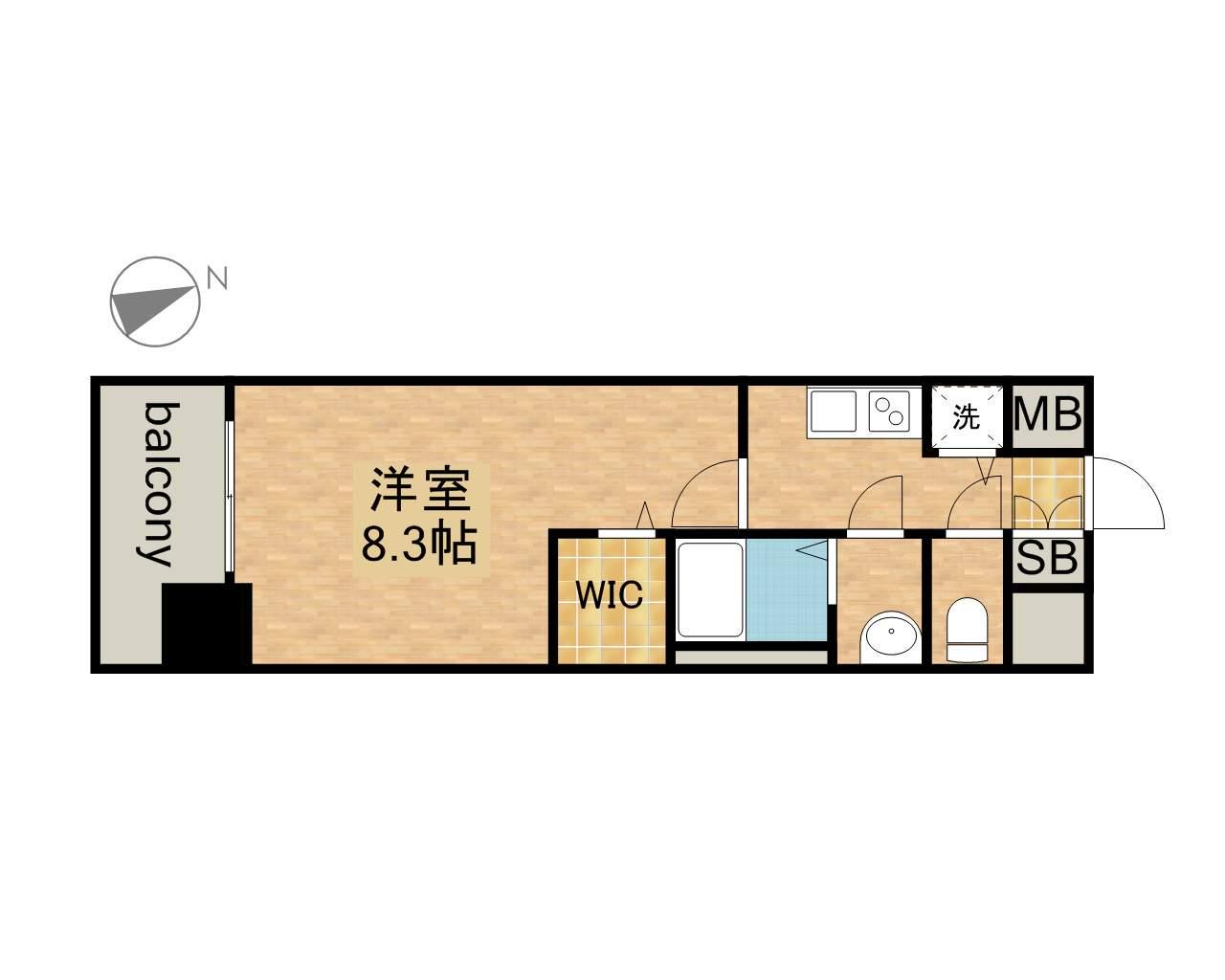 プレサンスジェネ鶴舞(1K/4階)の間取り写真