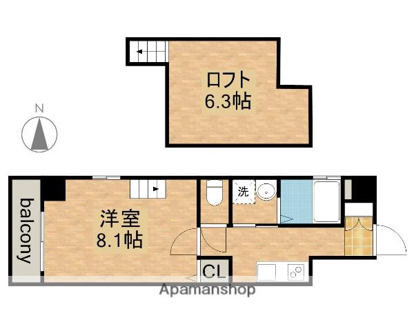 GSTYLE栄東(1K/4階)の間取り写真