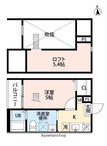 クレア露橋(1K/1階)の間取り写真