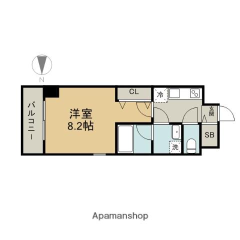 レジデンス SUN.K(1K/8階)の間取り写真