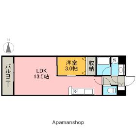 ディアコート白川(1LDK/11階)の間取り写真