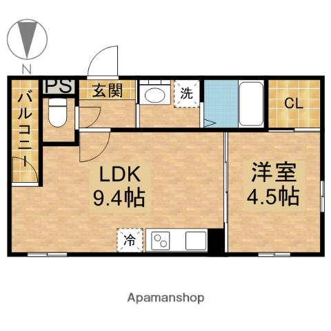 MOVE堀田(1LDK/3階)の間取り写真