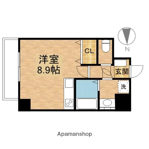 アレーヌコート新瑞橋(ワンルーム/9階)の間取り写真