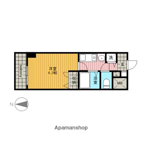 プレミアムコート名古屋金山インテルノ(1K/3階)の間取り写真