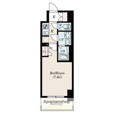 S-RESIDENCE葵(1K/7階)の間取り写真
