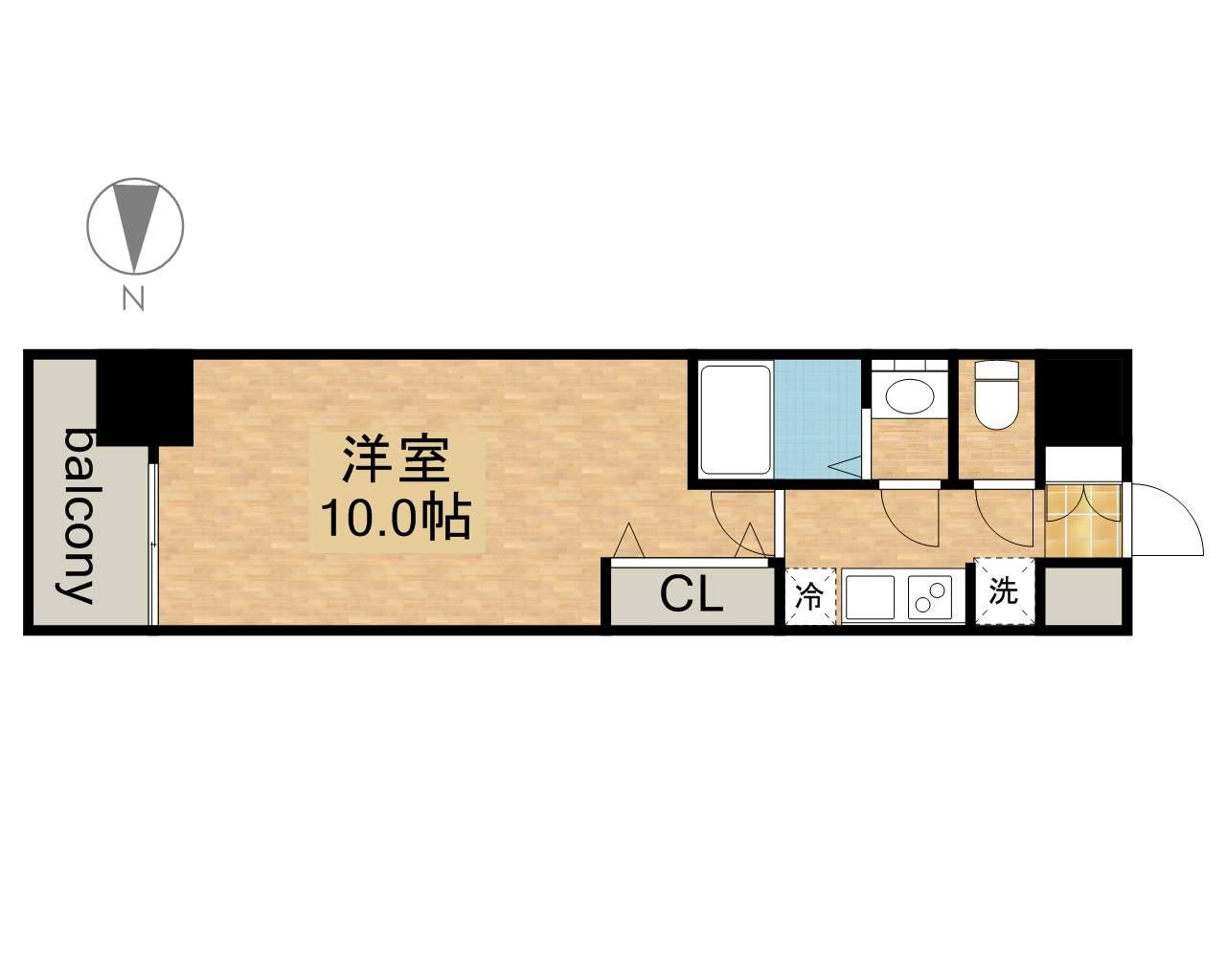 プレサンス丸の内フォート(1K/14階)の間取り写真