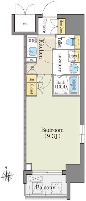 アデグランツ上前津(1K/10階)の間取り写真