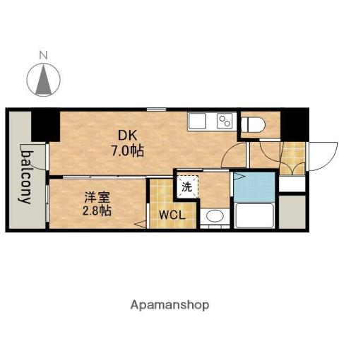 エステムコート名古屋新栄Ⅱアリーナ(1DK/3階)の間取り写真
