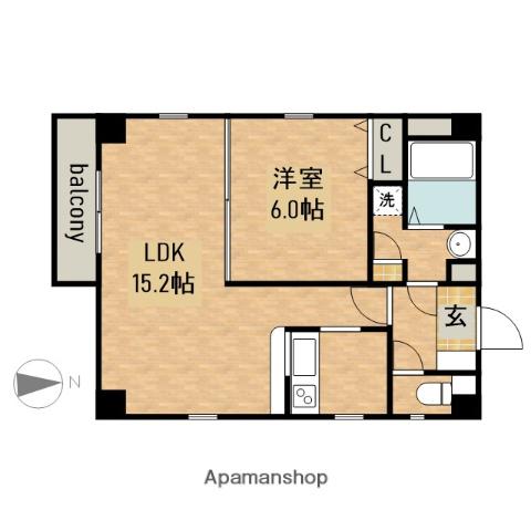 グランレーヴ大須観音(1LDK/3階)の間取り写真