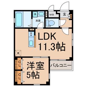 グランレーヴ千代田(1LDK/4階)の間取り写真