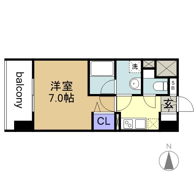 レジデンス東別院スクエア(1K/3階)の間取り写真