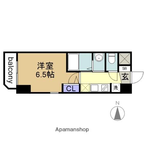 エステムコート名古屋新栄Ⅲグローリィ(1K/4階)の間取り写真