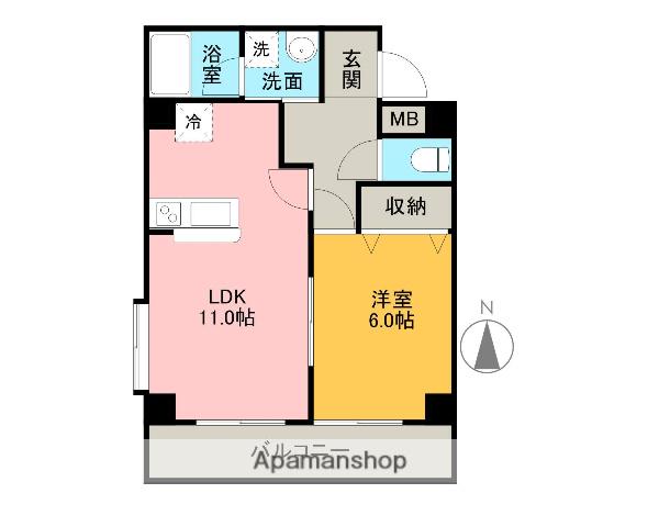 メゾンTSN(1LDK/3階)の間取り写真
