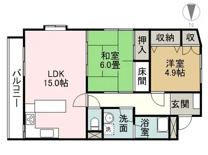 スカイメゾン(2LDK/7階)の間取り写真